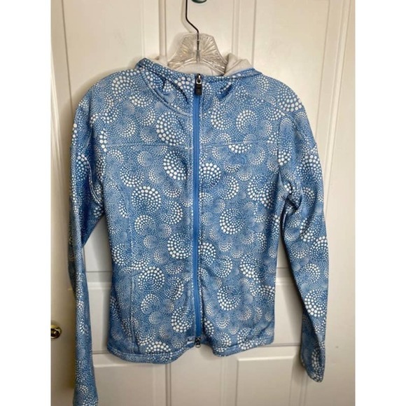 The North Face TKA Stretch Jacket Blue and White Small Petite - Picture 1 of 5